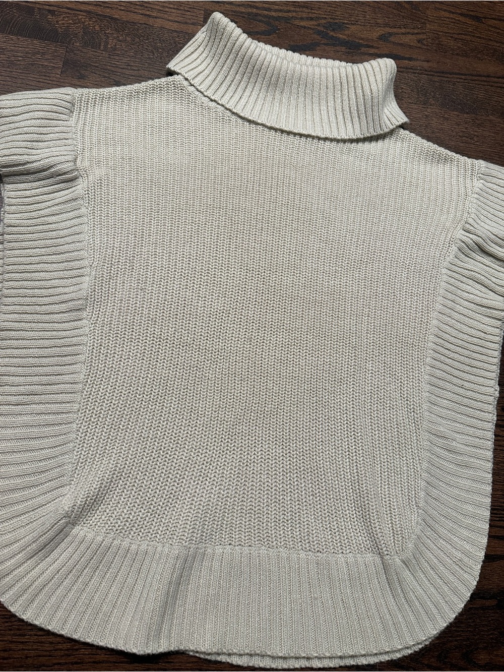 RD Style Cream Turtleneck Knit Poncho - Picture 4 of 10